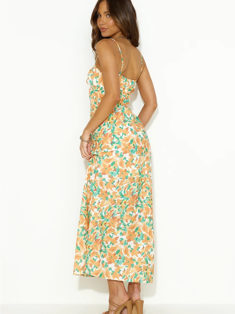 Hello Molly Orange & Green Floral Maxi Dress - Picture 2 of 9